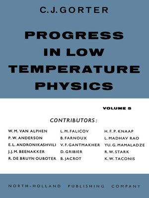 cover image of Progress in Low Temperature Physics